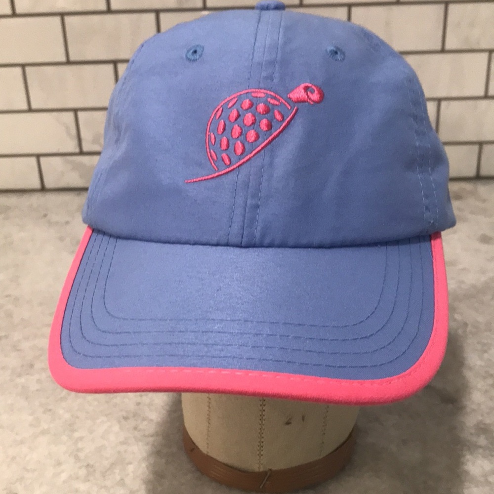 Turtles & Tees Cap Womens Blue Golf Hat Beach Coastal Classic Artsy